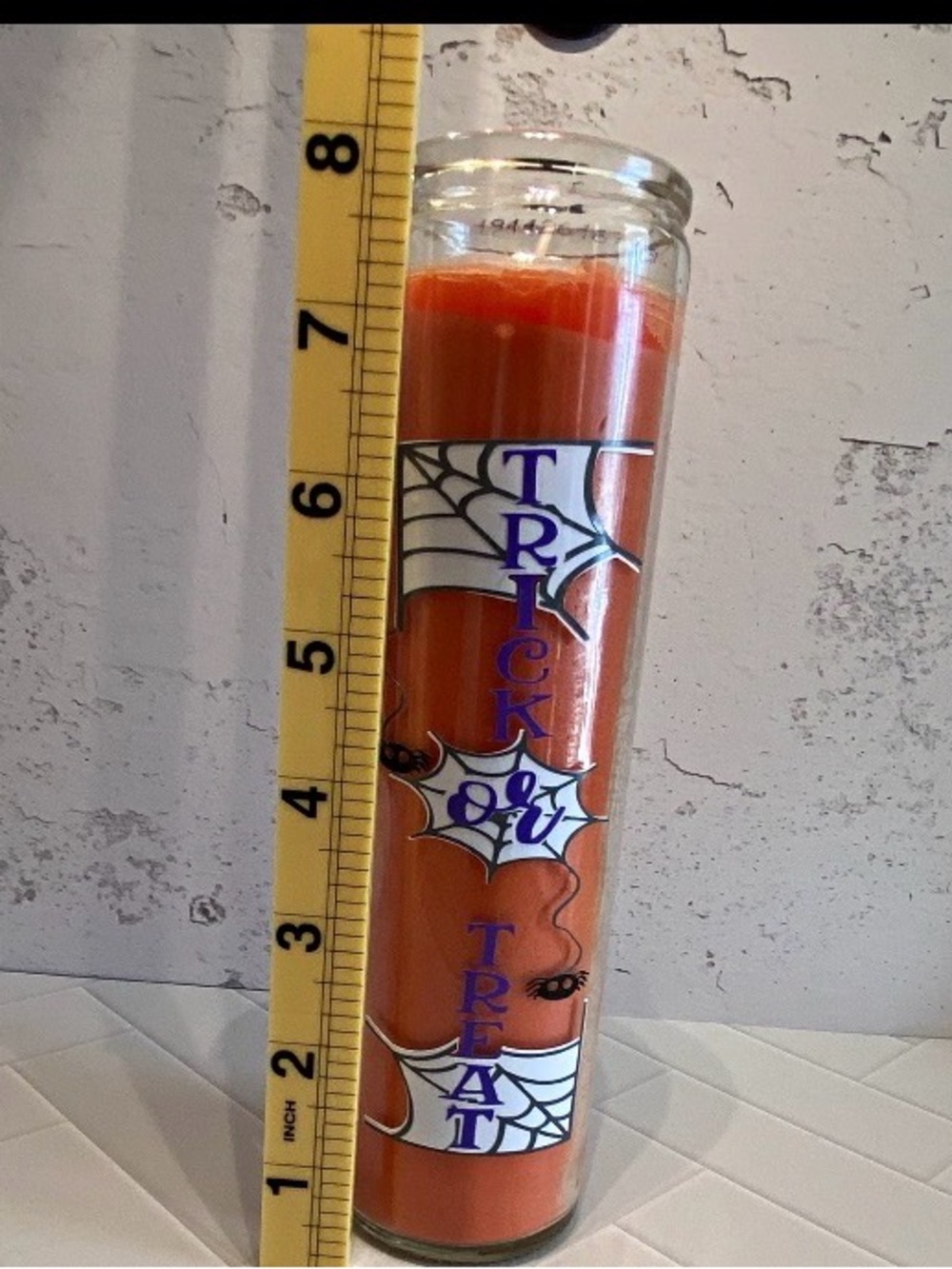 Source Unknown Orange 'Trick or Treat' Halloween Party Candle